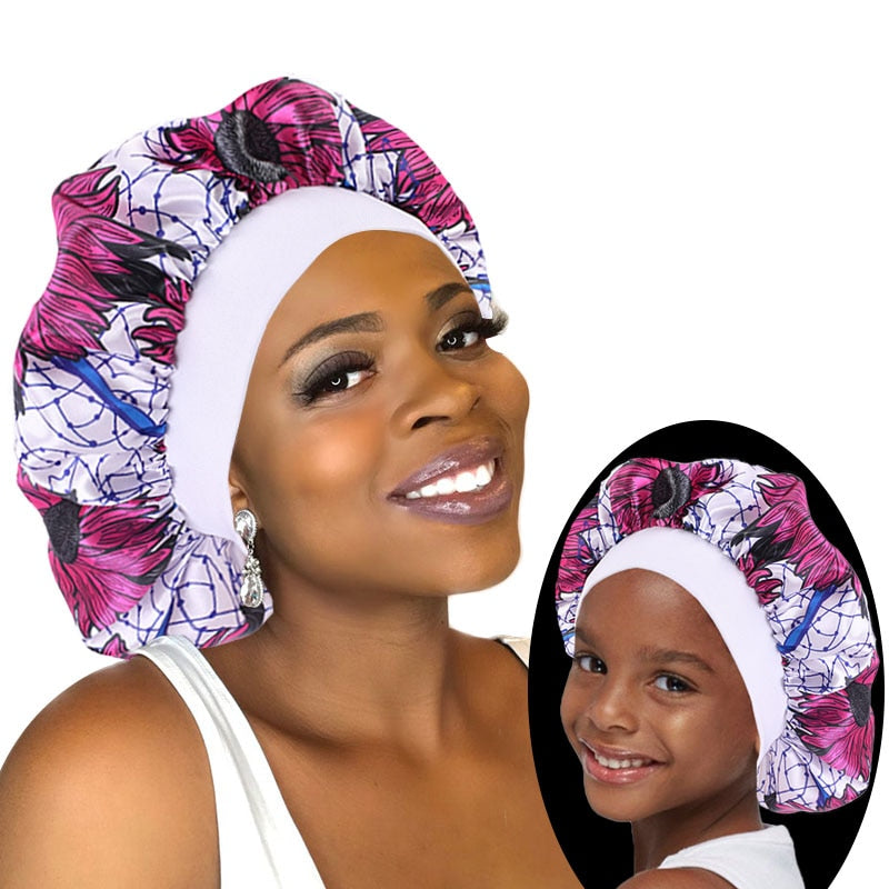 Bonnet de nuit imprimé à pois pour enfants, turban de protection des  cheveux, bonnet en satin poney floral pour bébés filles et garçons, chapeau  de soirée - AliExpress